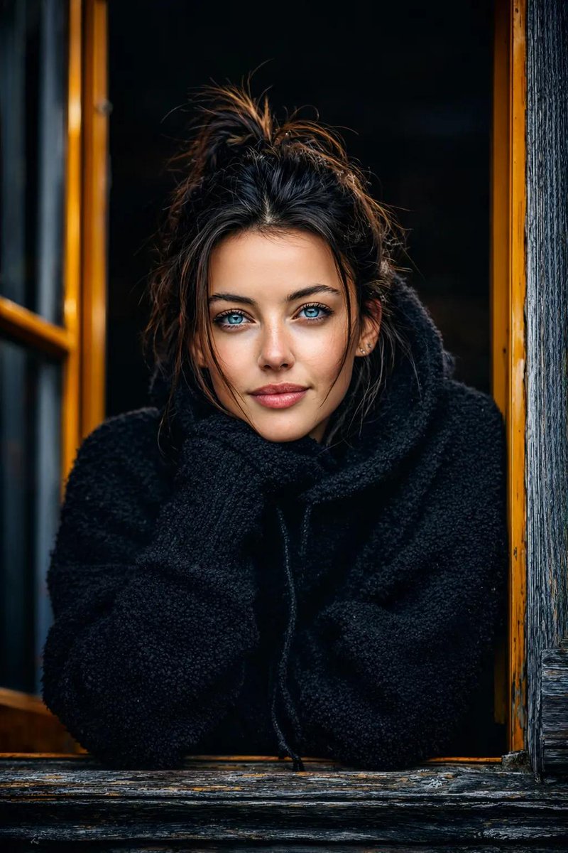 Ultra-realistic cinematic portrait of a young woman — output 1
