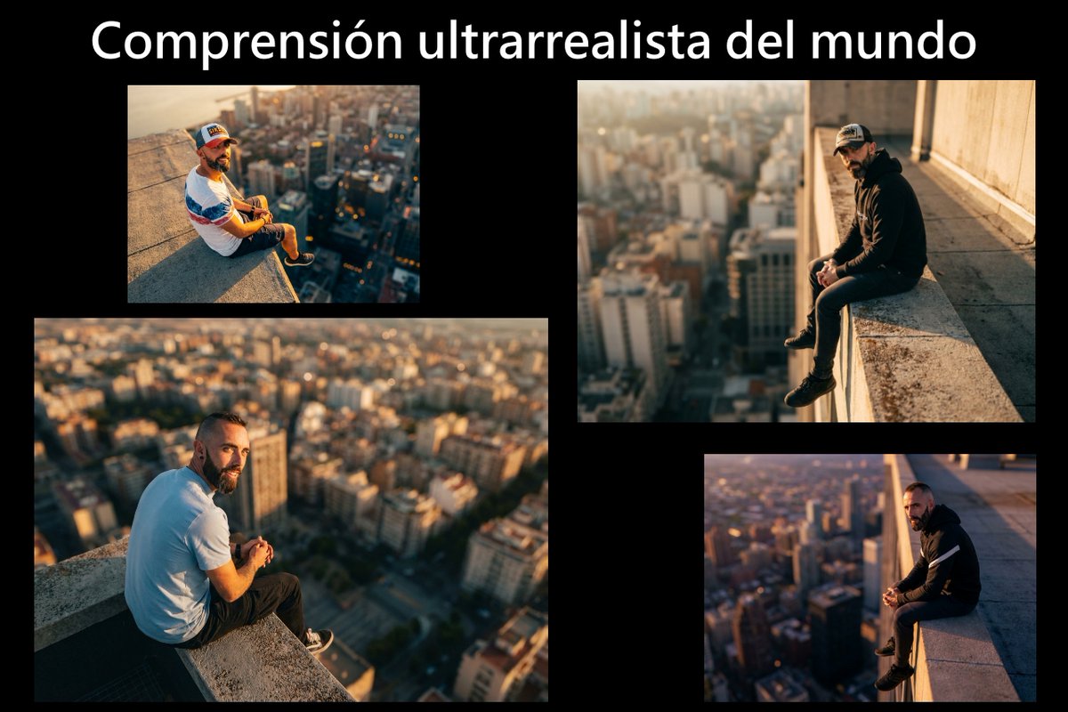 Cinematic rooftop portrait from reference photos — output 1