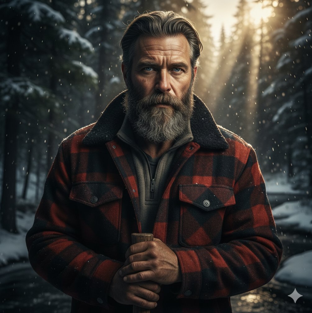 Cinematic Lumberjack Portrait Prompt — output 1