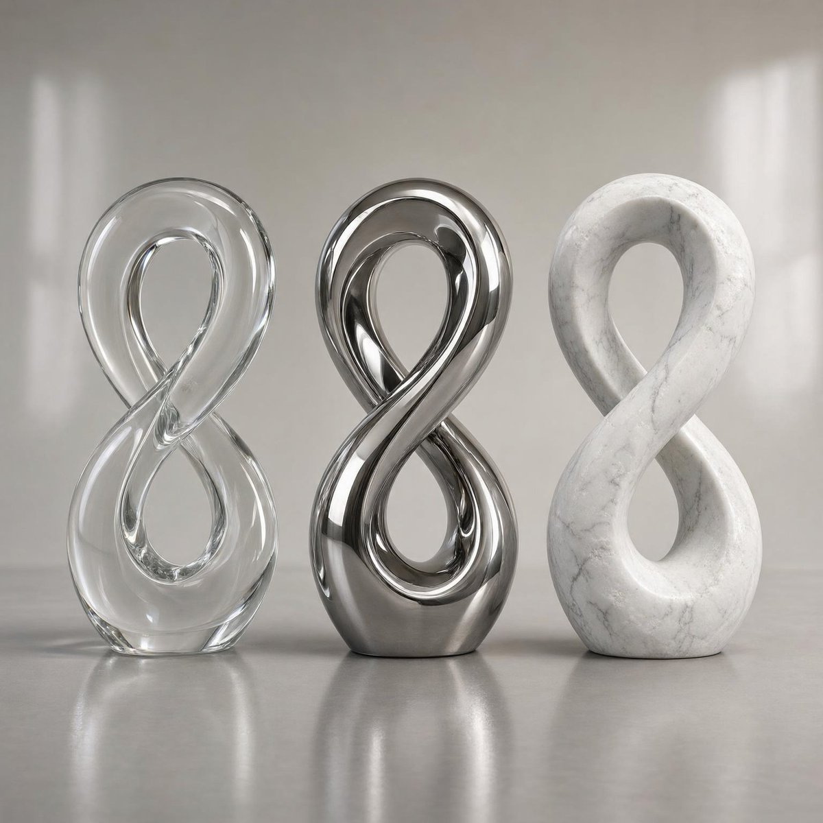 E-commerce Main Image - Three Infinity Material Sculptures — output 1
