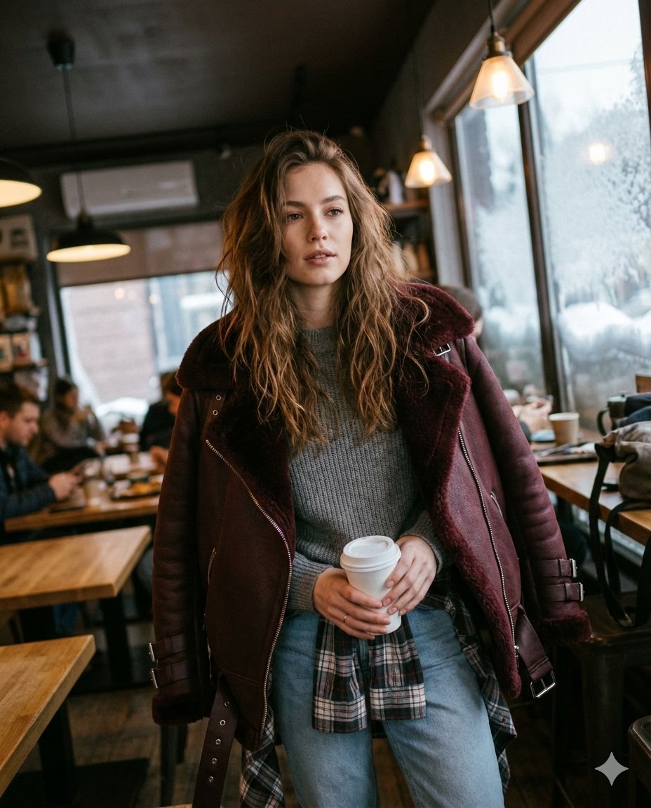 Candid Medium Shot of Woman in Cafe — output 1