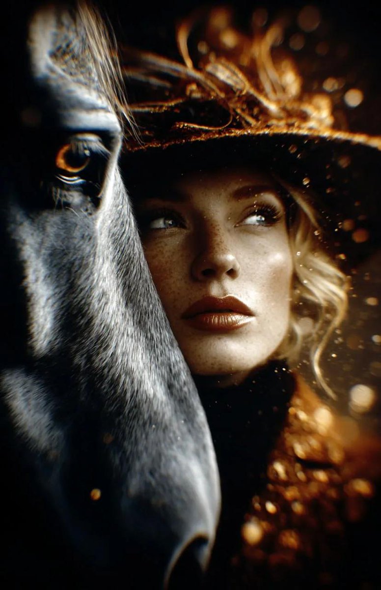 8K Cinematic Fantasy Portrait of Woman and Horse — output 1