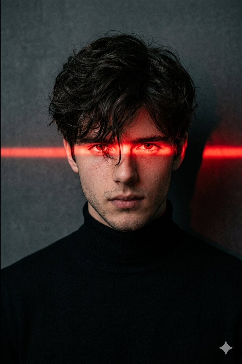 Profile / Avatar - Dramatic Red Light Man Portrait — output 1