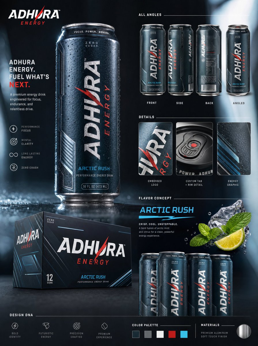 E-commerce Main Image - Premium Energy Drink Branding Concepts — output 1