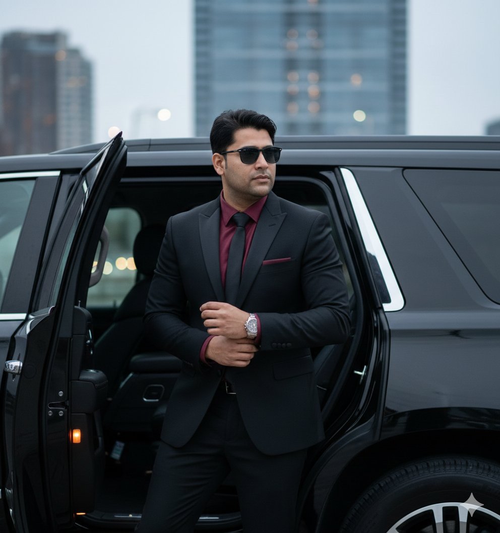 Hyper-Realistic Indian Man Exiting Luxury SUV — output 1