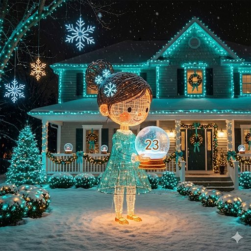 Image-to-Outdoor Christmas Decor Prompt — output 1