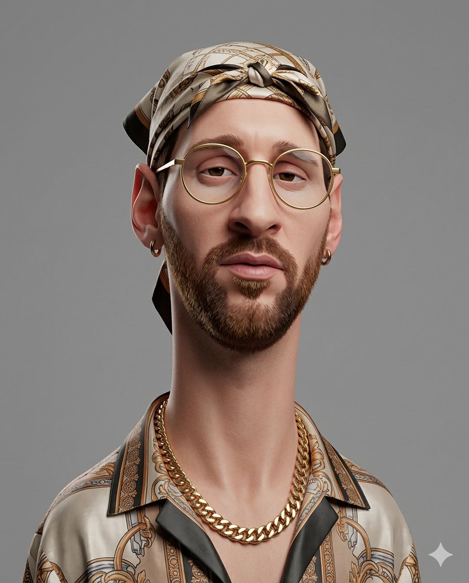 Game Asset - Exaggerated 3D Caricature Character Portrait — output 1