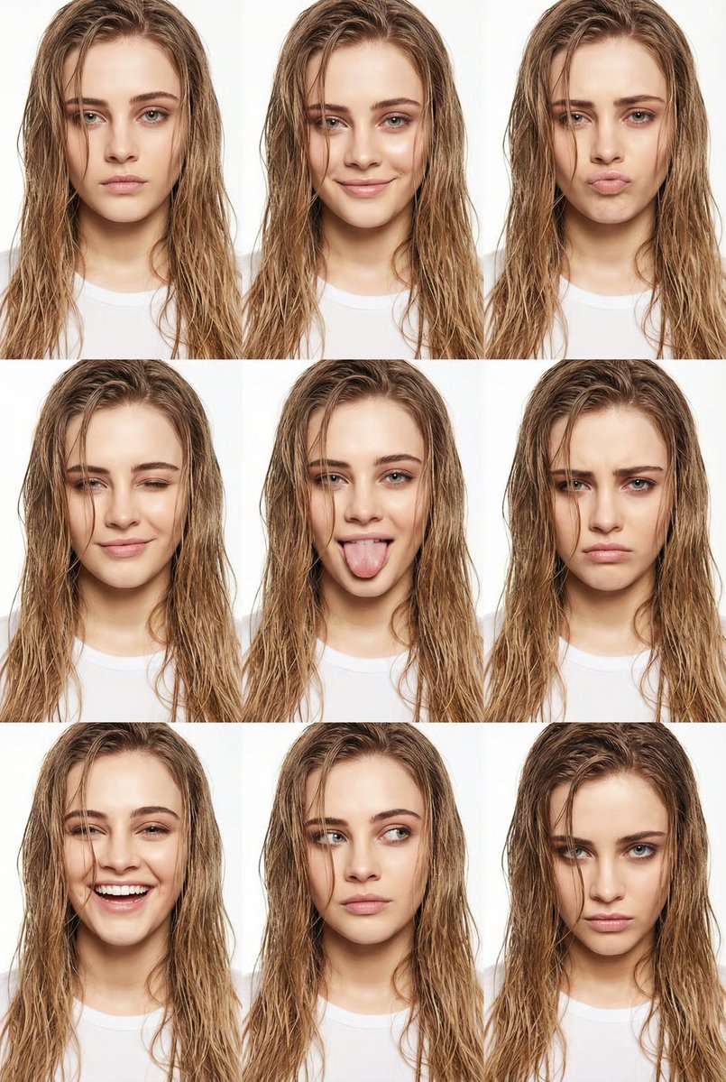 Product Marketing - High-Fashion Wet Hair Editorial Grid — output 1
