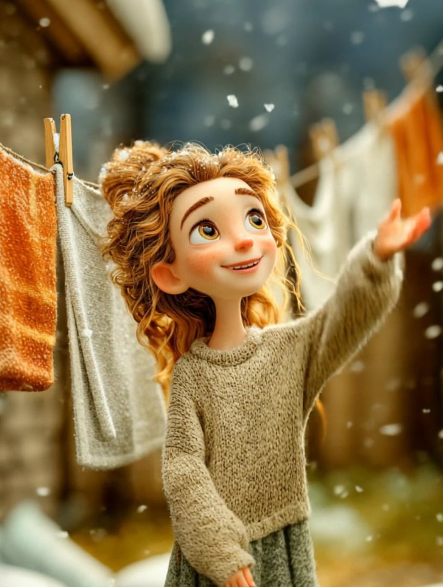 Cinematic Winter Portrait of Childlike Wonder Prompt — output 1