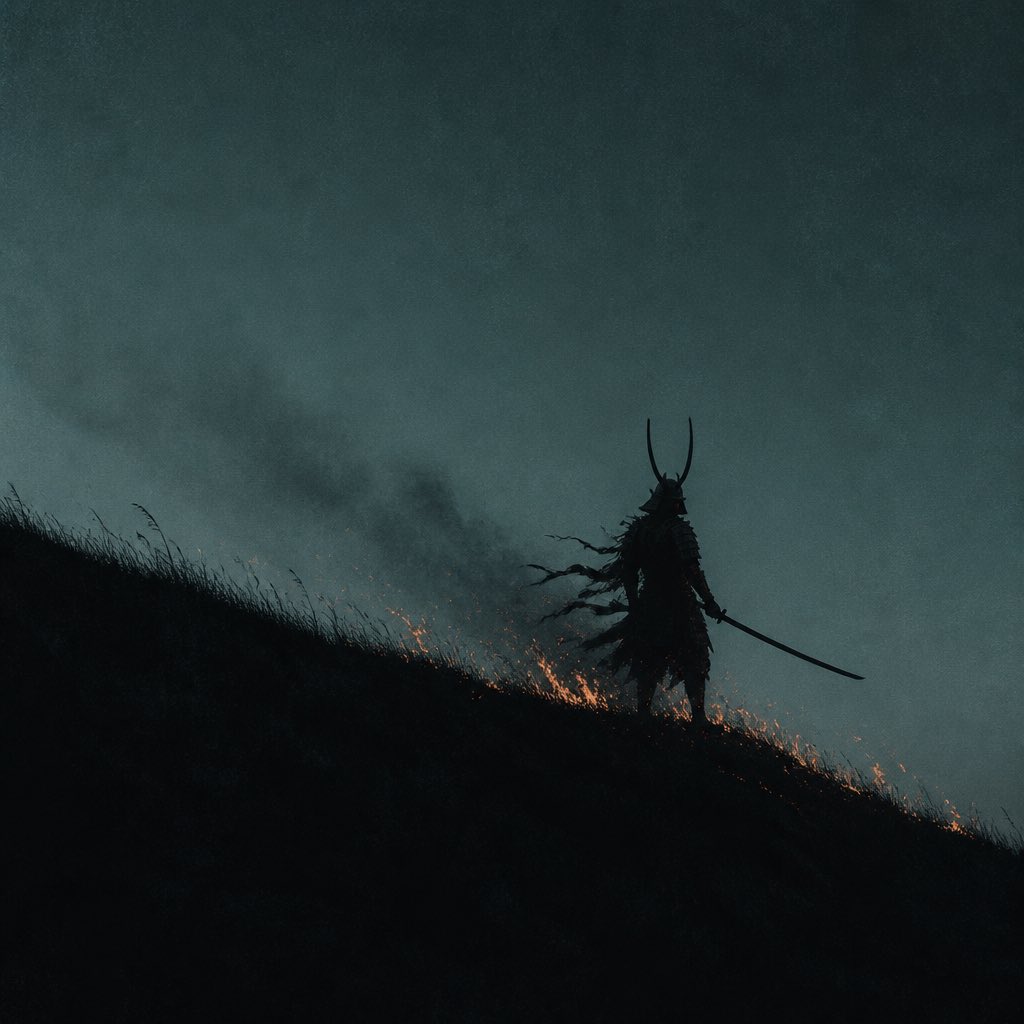 Game Asset - Lone Samurai Warrior Silhouette — output 1