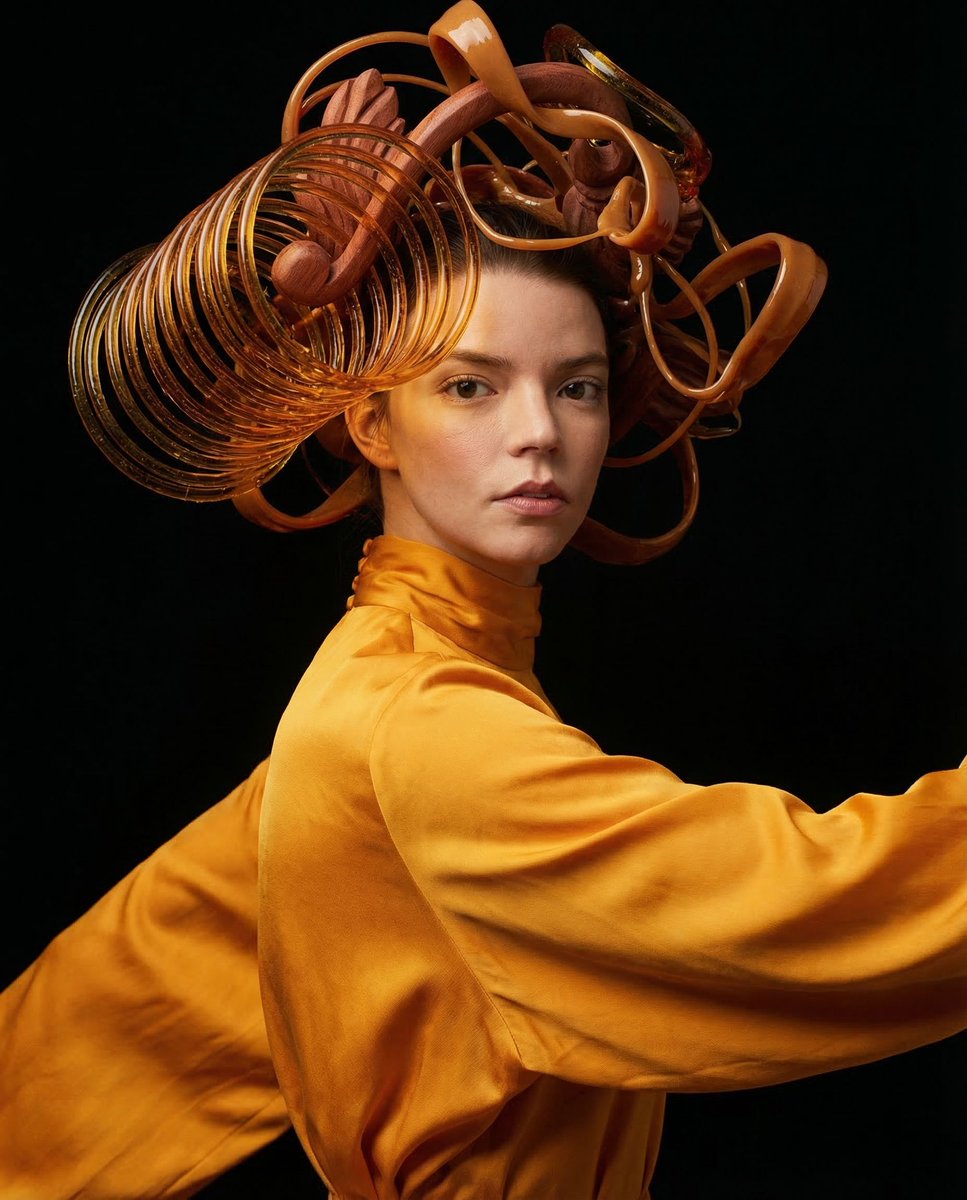 Social Media Post - Kinetic Amber Surreal Portrait — output 1