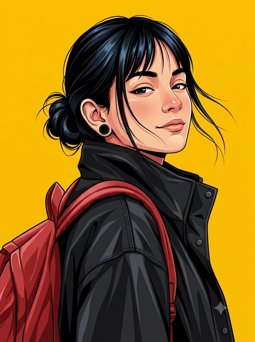 Social Media Post - Kerala Woman Anime Vector Illustration — output 1