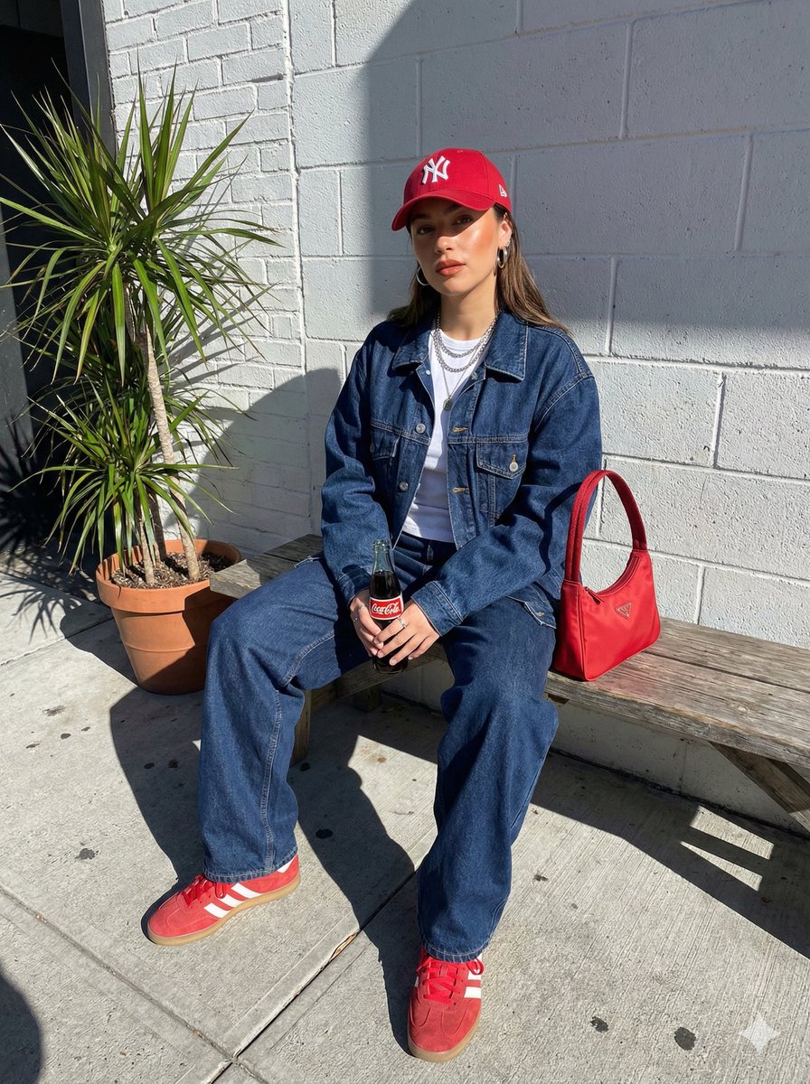 Social Media Post - Urban Street Fashion Portrait with Vintage Accents — output 1