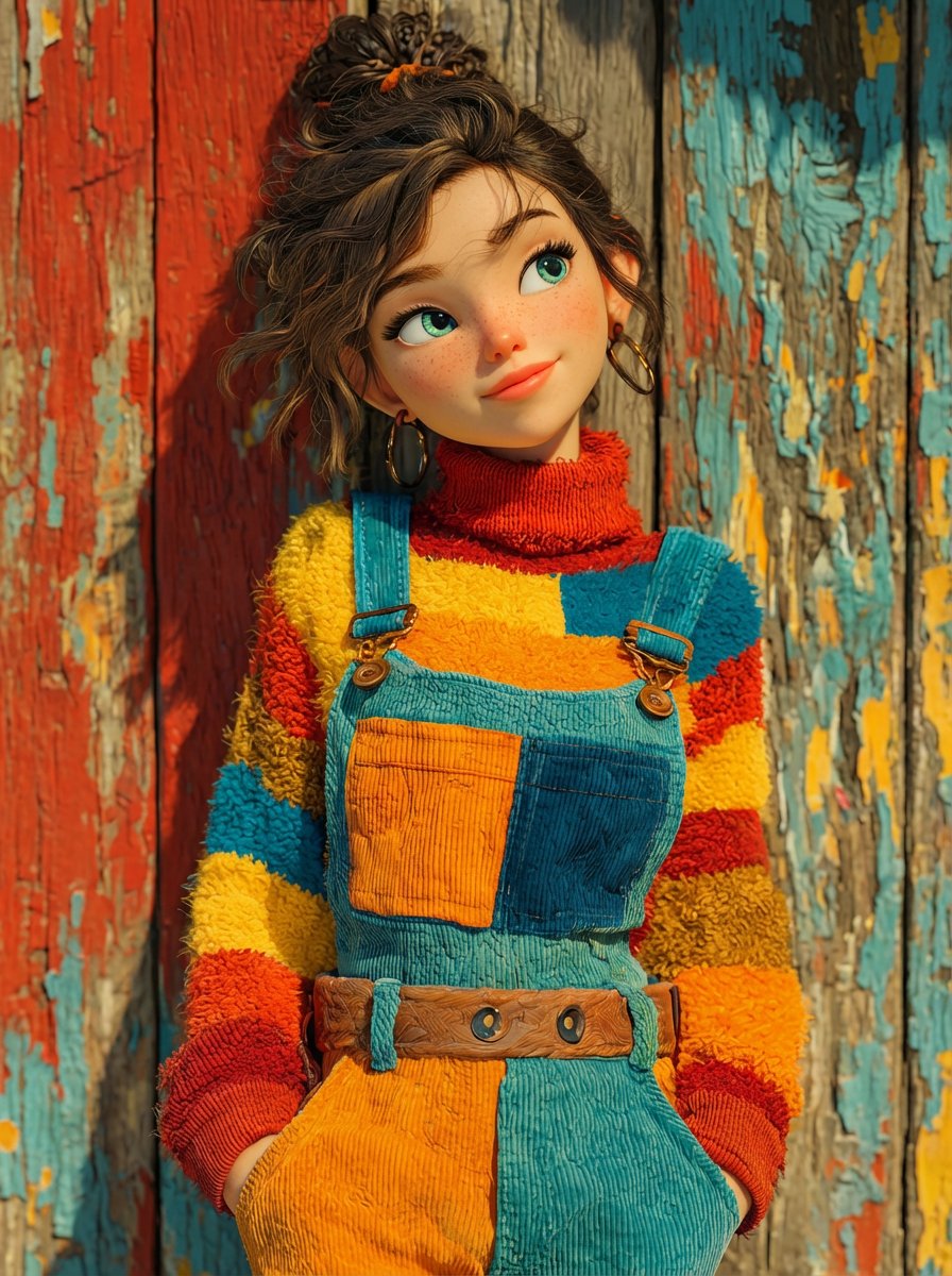 Dual Prompts: Painterly Portrait and Pixar-Style 3D Character — output 1