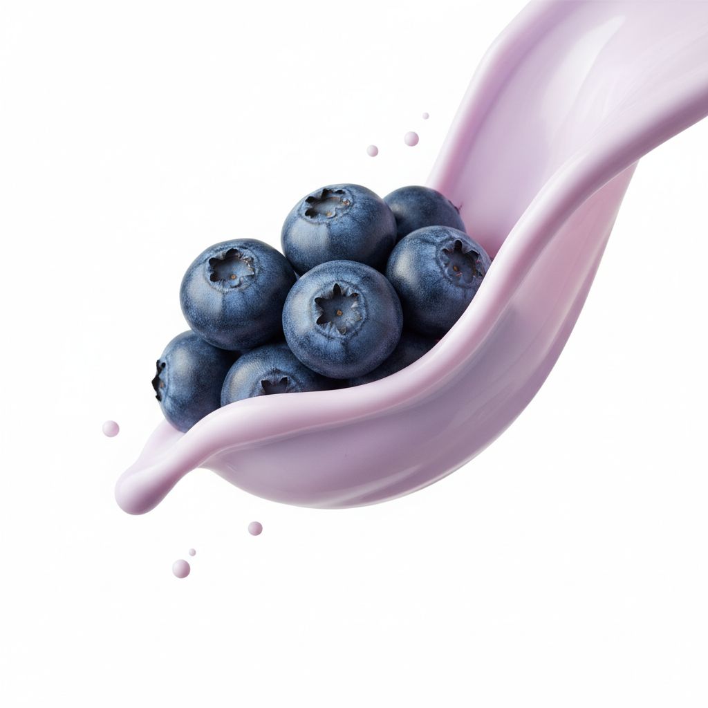 E-commerce Main Image - Macro Food Photography of Blueberries and Yogurt — output 1