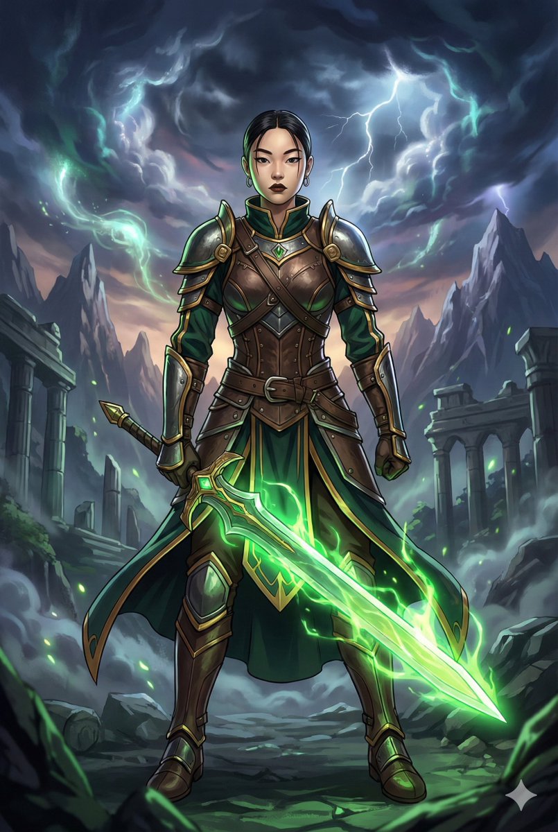 Game Asset - Combining image generation prompts for a fantasy card style — output 1