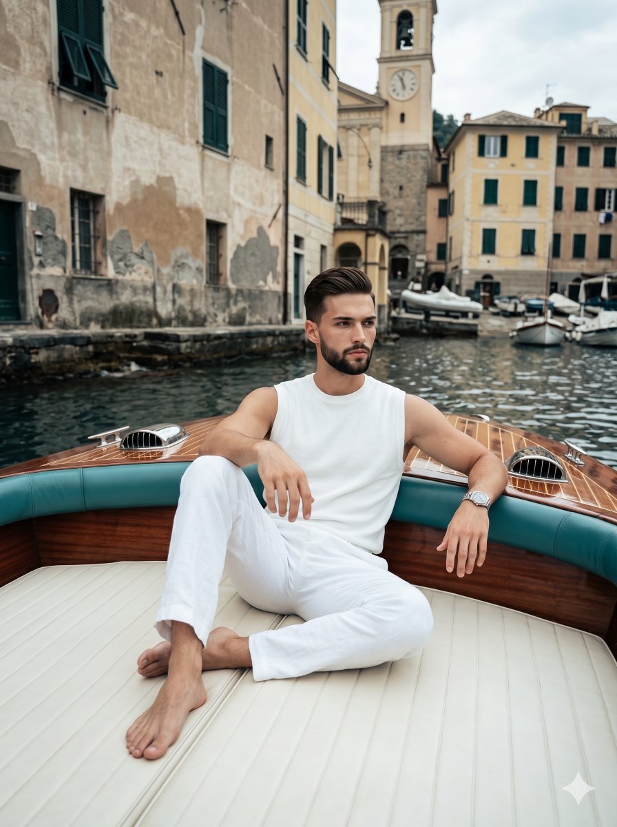 Social Media Post - Luxurious Mediterranean Boat Portrait — output 1