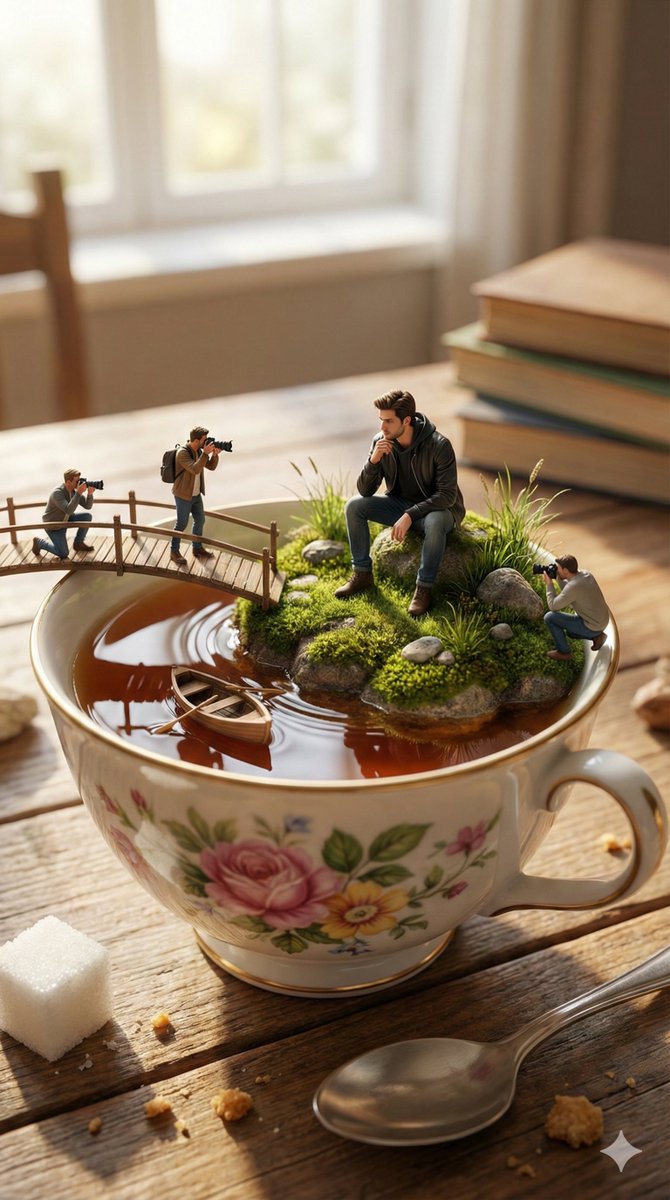 Natural Language Prompt for Miniature World Inside a Teacup — output 1