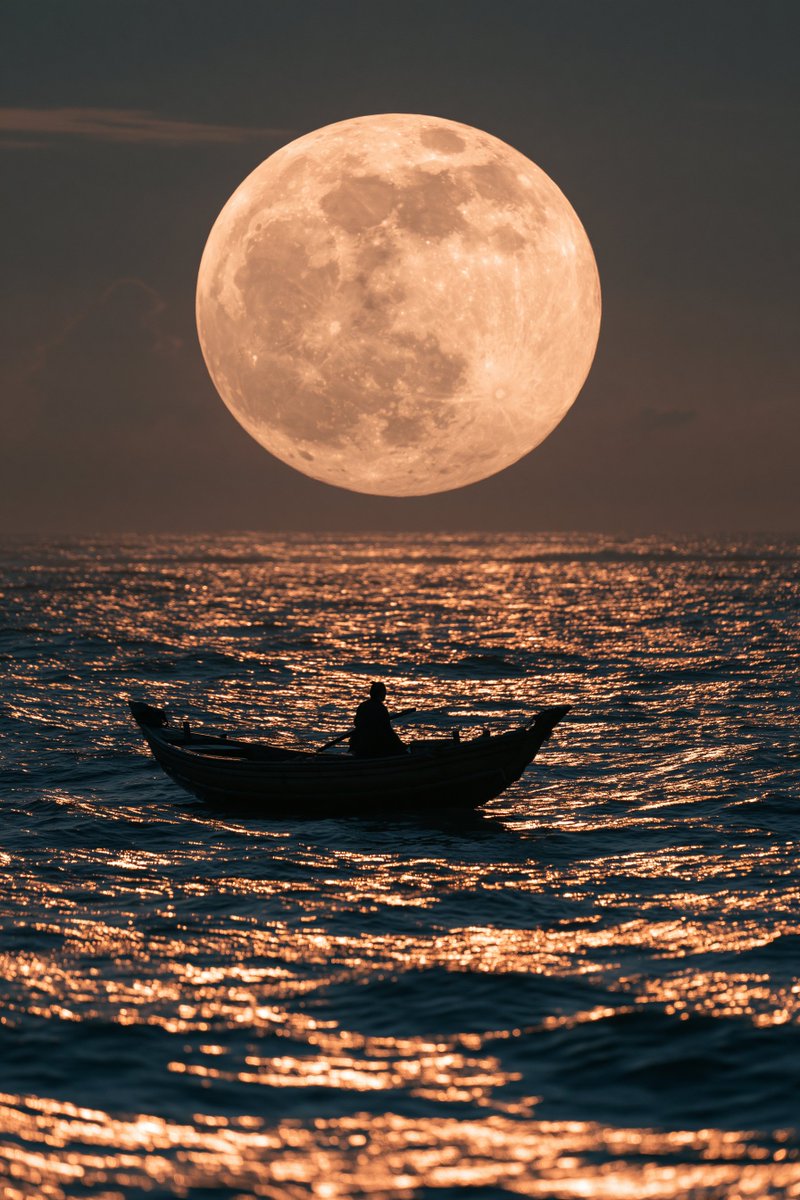 Social Media Post - Moonlit Rowboat Seascape — output 1