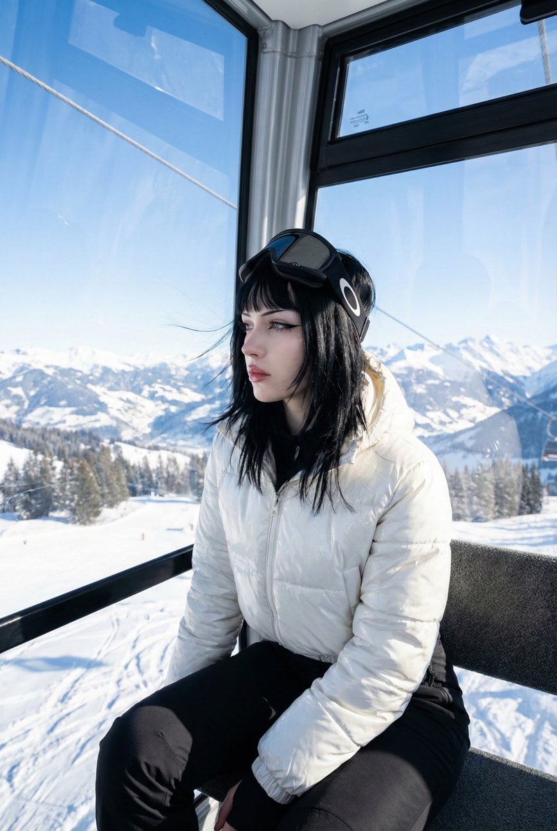 Deep Focus Winter Lifestyle Photo in a Ski Gondola — output 1