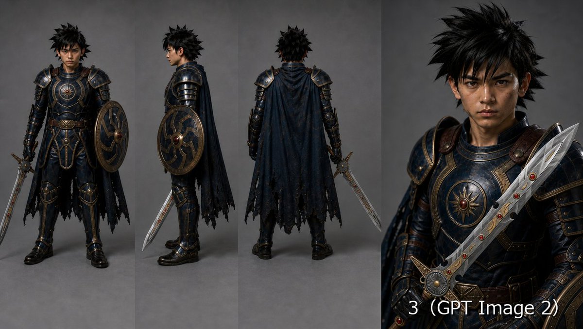 Comic / Storyboard - Fantasy Knight Character Turnaround Sheet — output 1