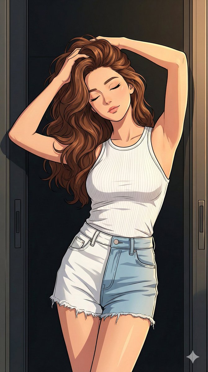 Modern Anime Illustration with Golden Hour Lighting — output 1