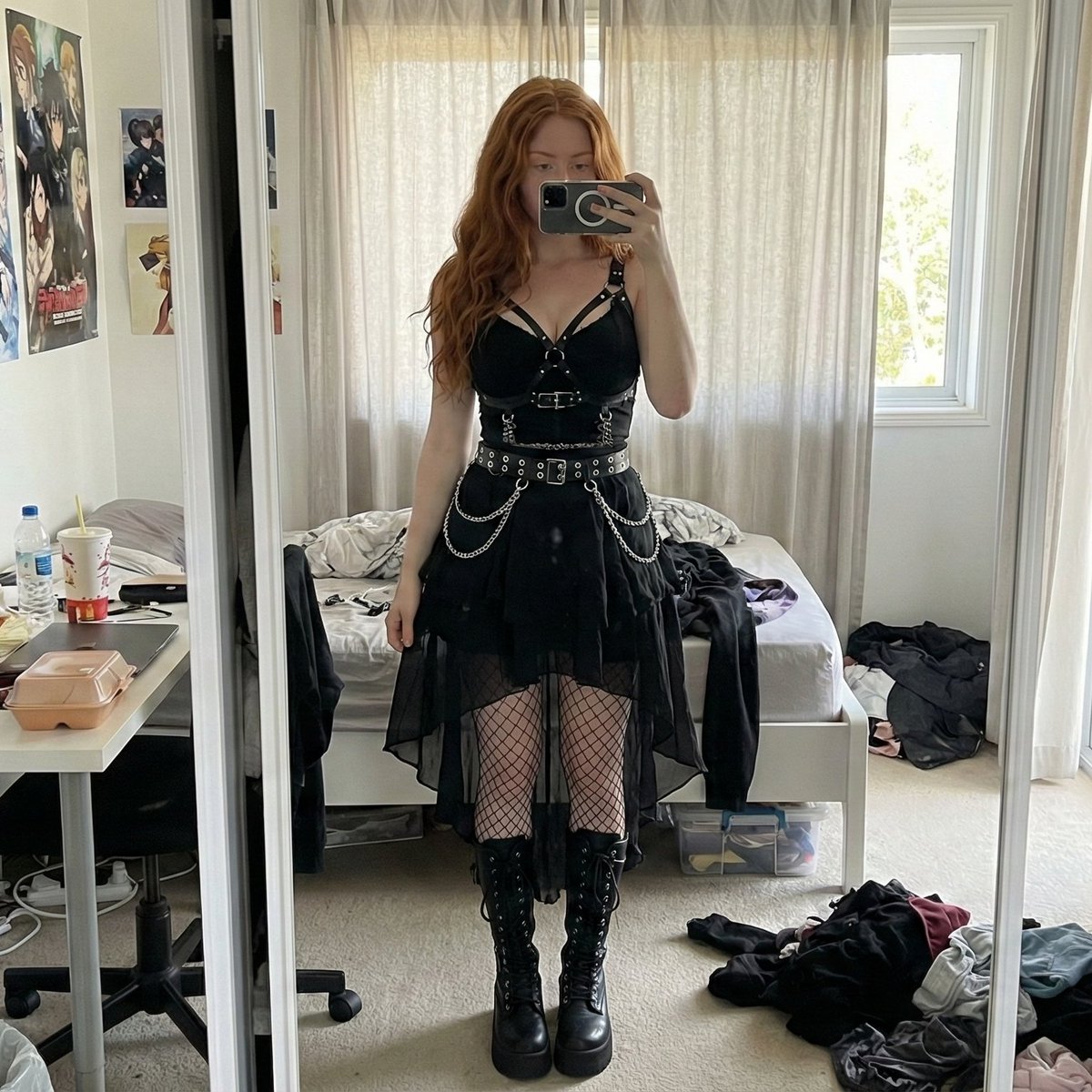 Profile / Avatar - Gothic Mirror Selfie in Messy Bedroom — output 1