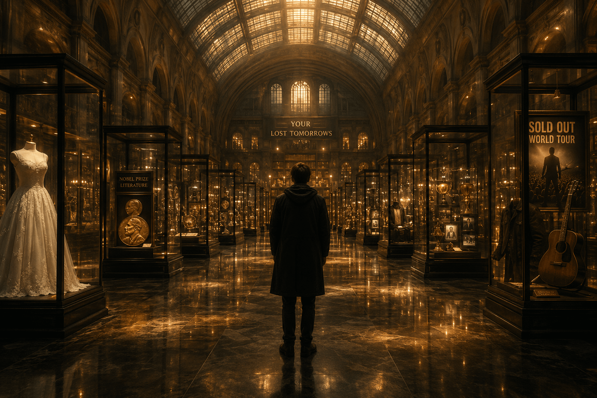 Comic / Storyboard - Museum of Lost Tomorrows conceptual scene — output 1