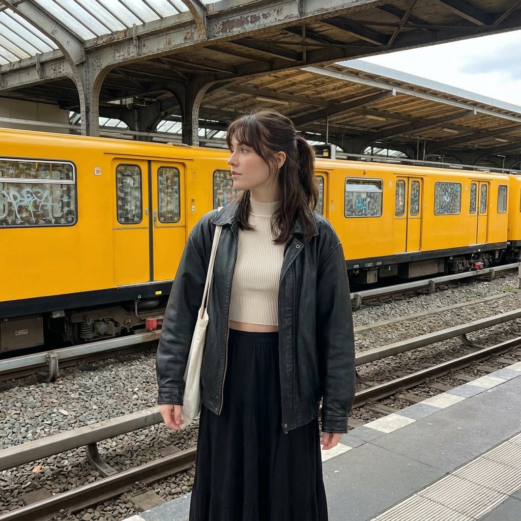 Candid street photography on a train platform — output 1