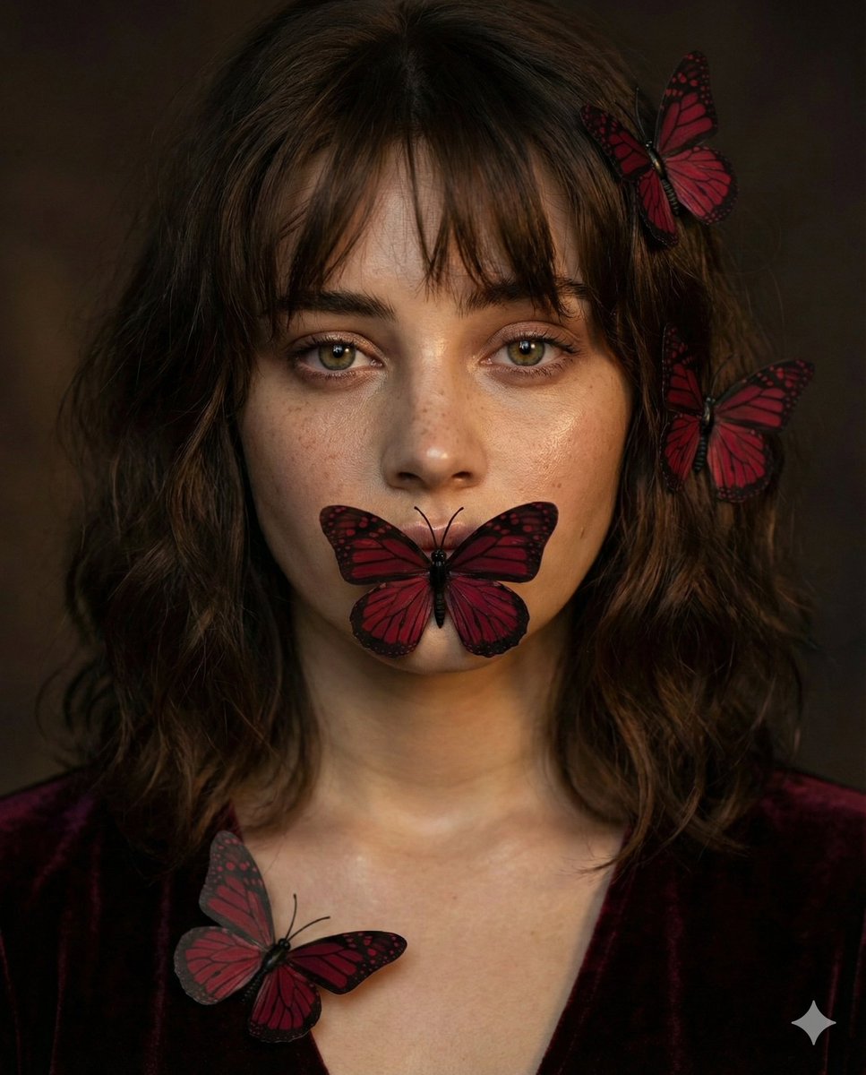 Mysterious Portrait with Butterflies — output 1