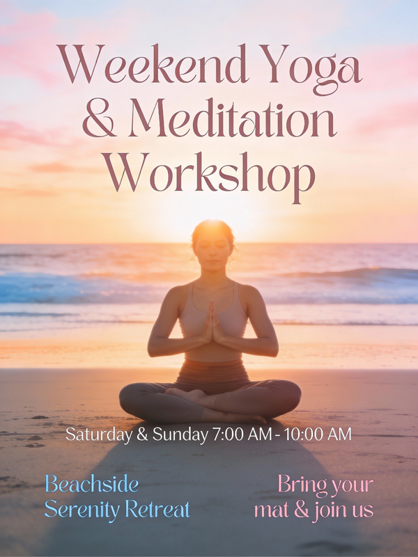 Serene Yoga & Meditation Workshop Poster — output 1