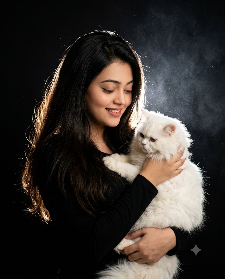 Profile / Avatar - Cinematic Woman and Cat Portrait — output 1