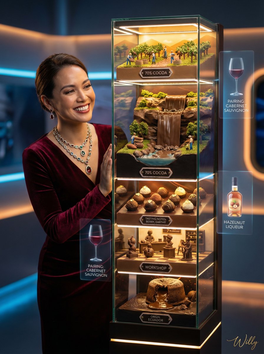 Luxury 3D Chocolate Diorama Advertisement — output 1