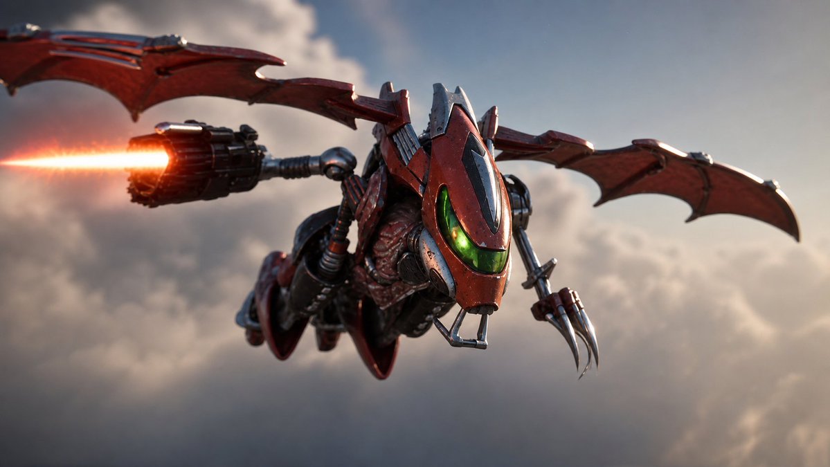 Game Asset - Future Spawn Flying Demon Drone — output 1