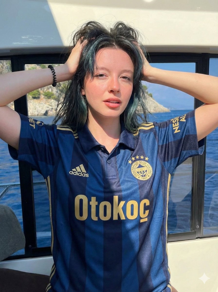 Photorealistic Fenerbahçe Jersey Portrait on a Yacht — output 1