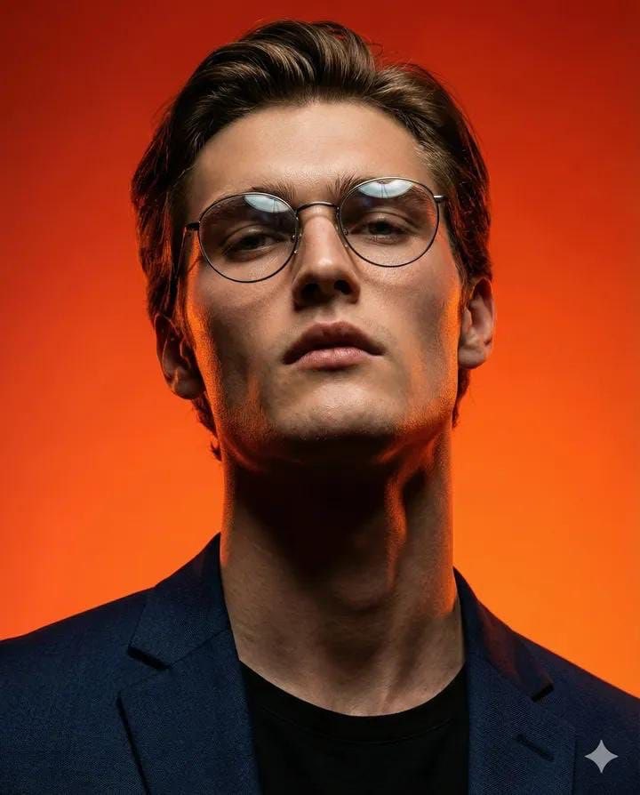Cinematic Studio Portrait of an Intellectual Man — output 1
