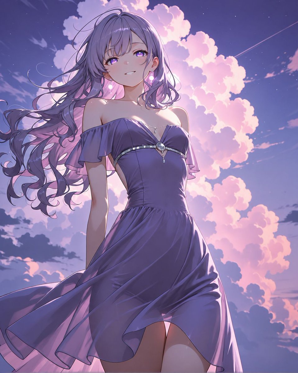 Profile / Avatar - Lavender Anime Woman at Twilight — output 1