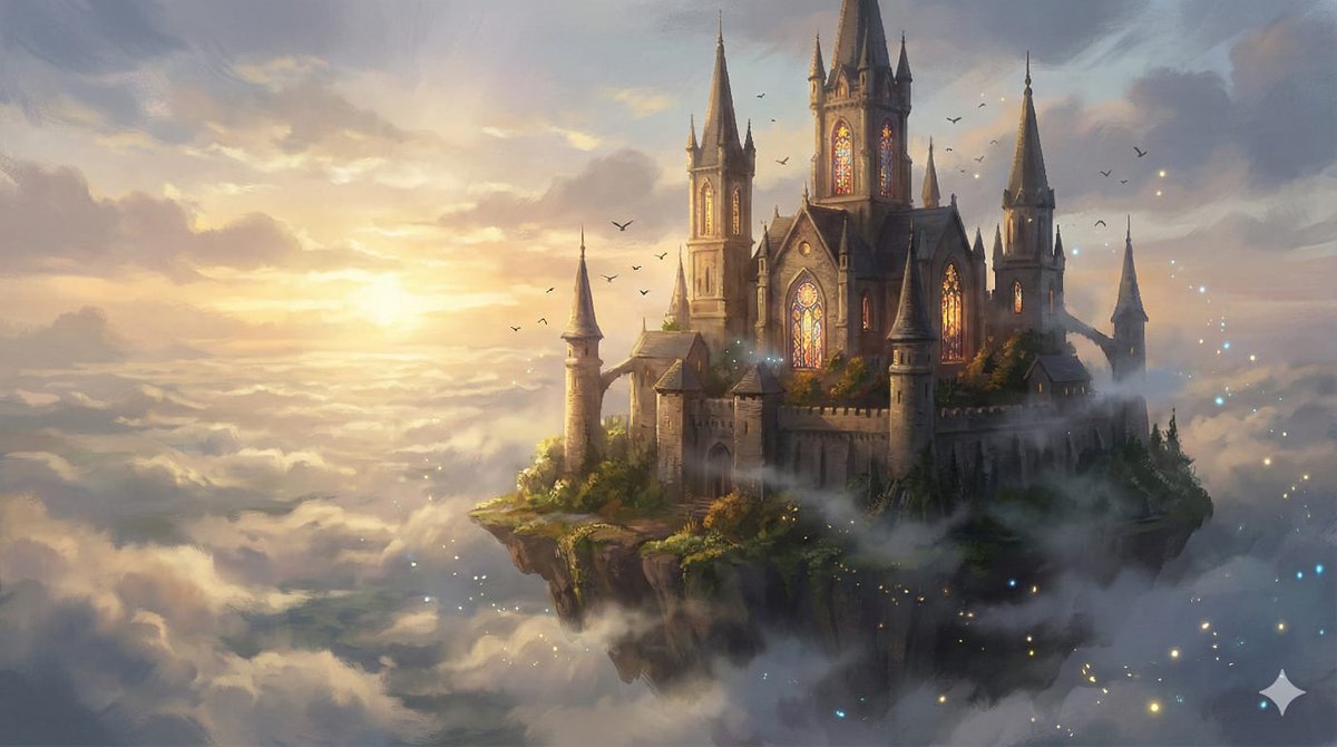 8K Fantasy Illustration of Floating Castle — output 1