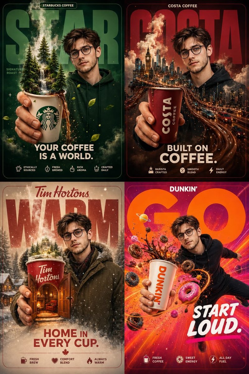 Product Marketing - Cinematic Coffee Campaign Collage — output 1