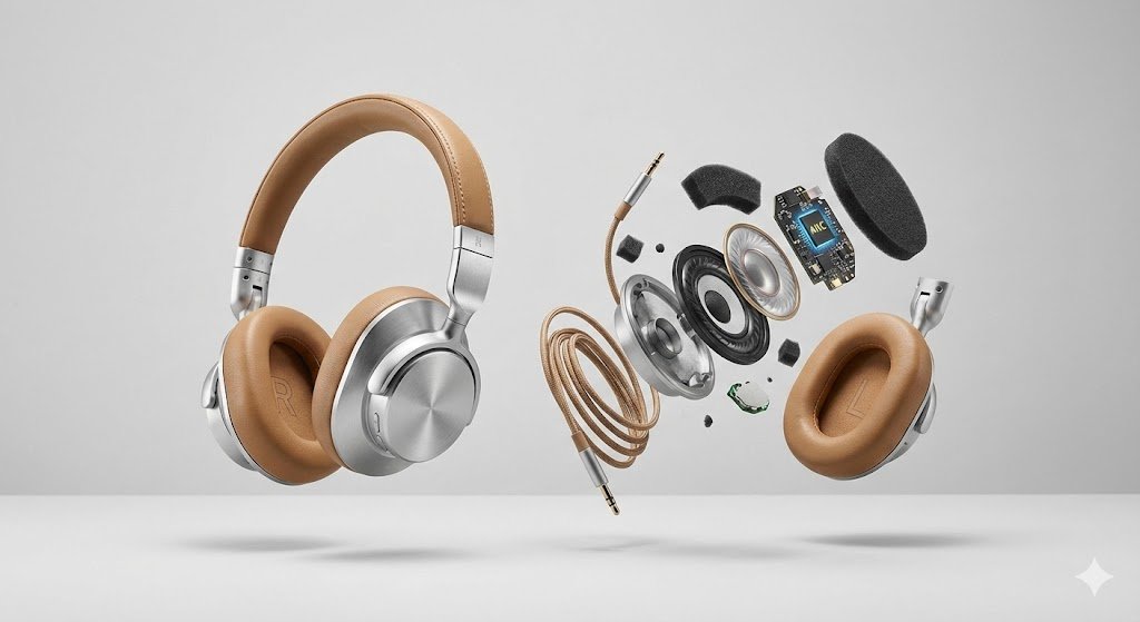 E-commerce Main Image - Advertising Visual Prompt: High-End Headphone Product Shot — output 1
